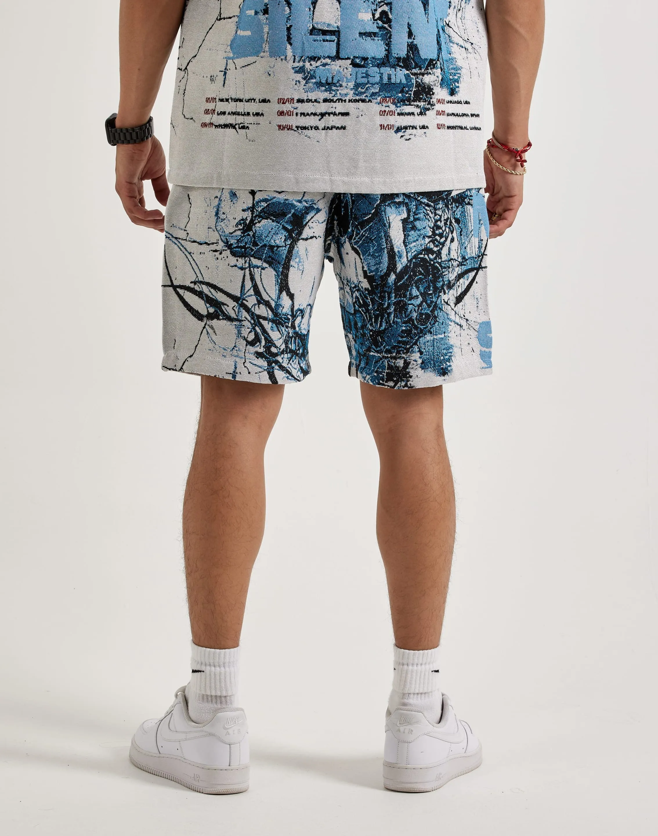 Majestik Skull Face Tapestry Shorts