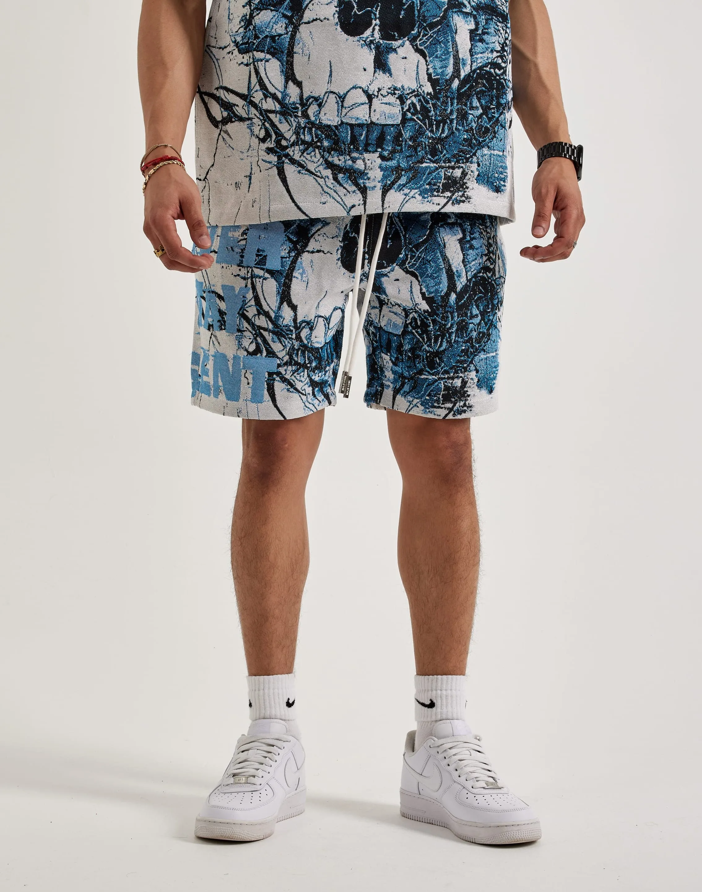 Majestik Skull Face Tapestry Shorts