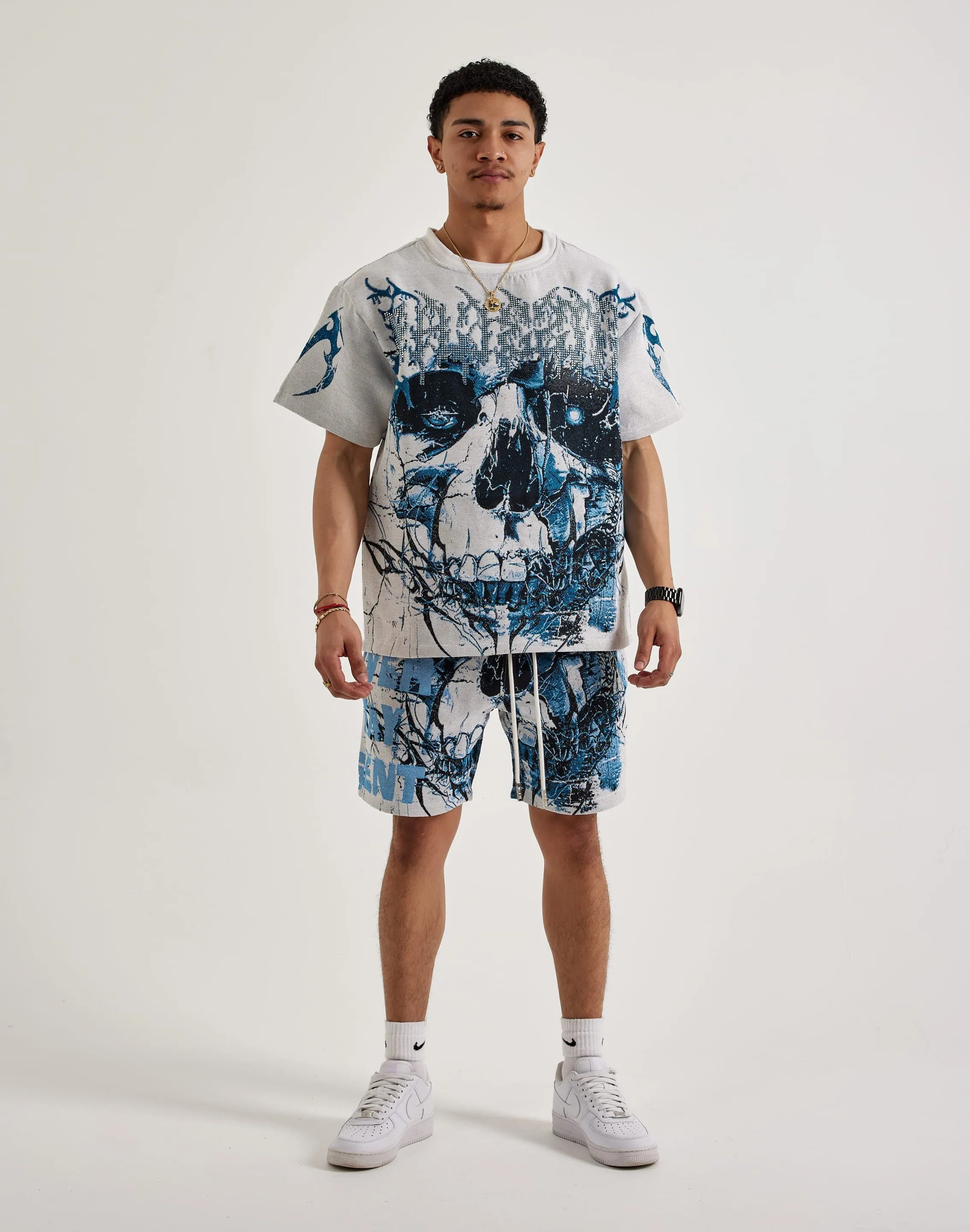 Majestik Skull Face Tapestry Shorts