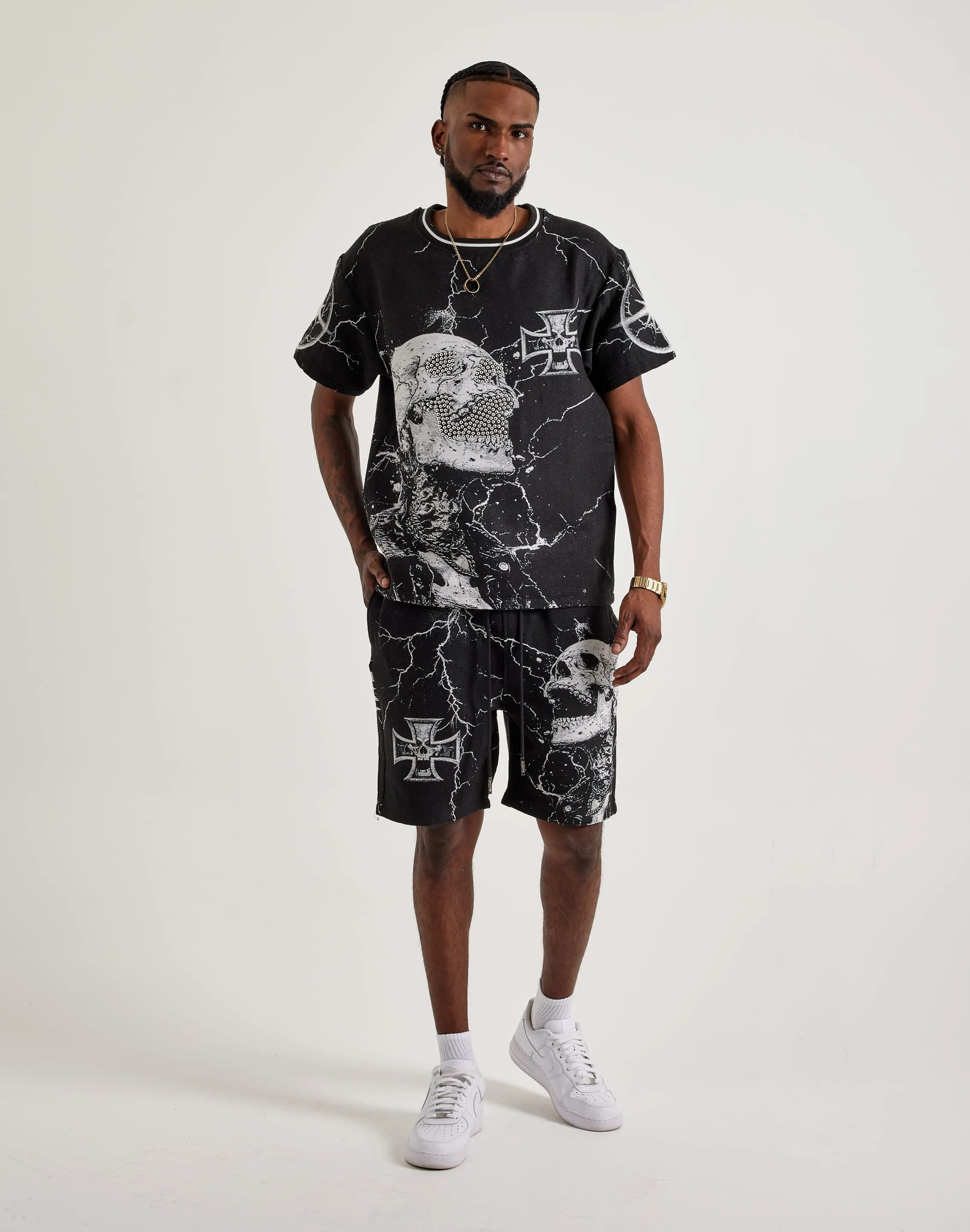Majestik Skull Tapestry Shorts