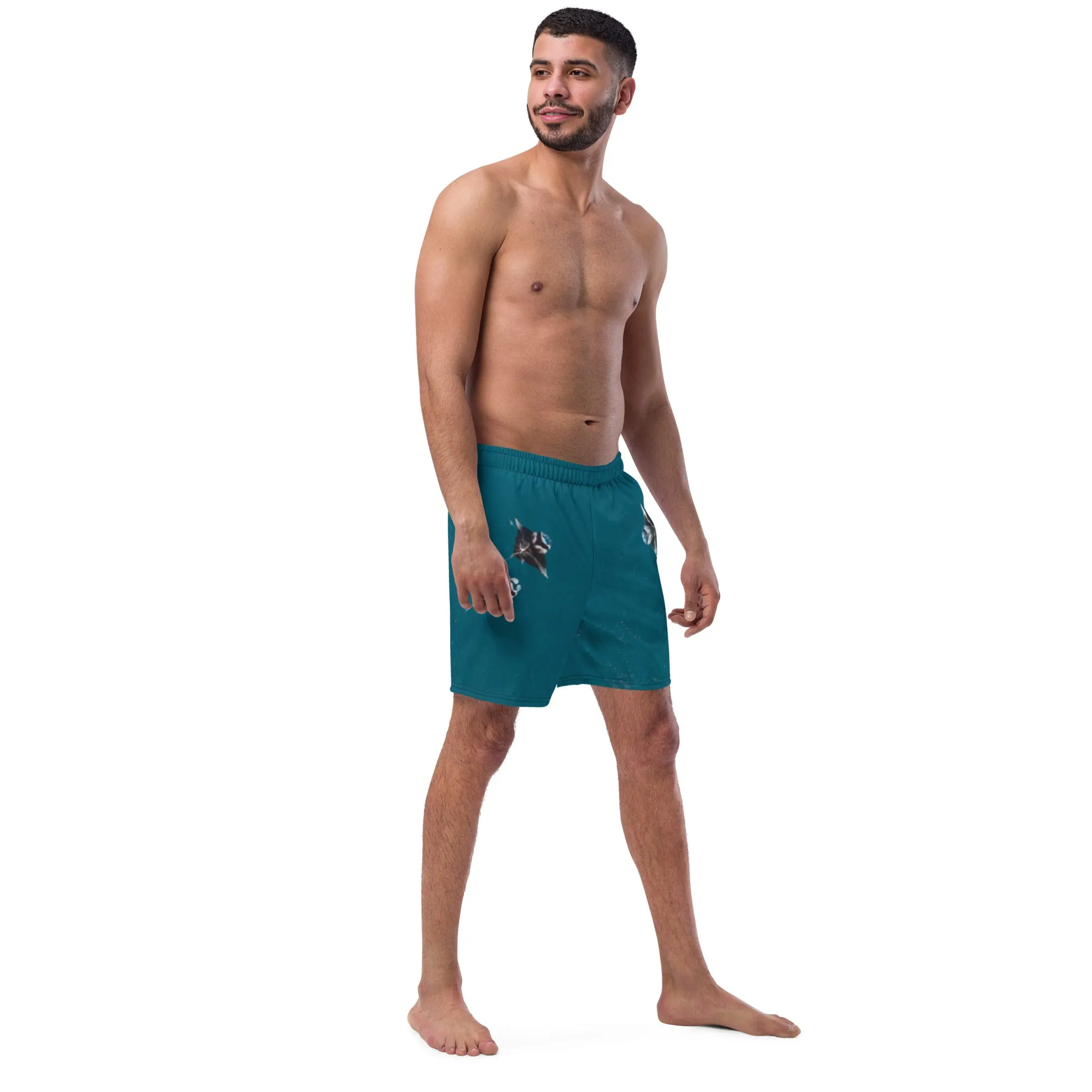 Manta Rays from Above Men's swim trunks