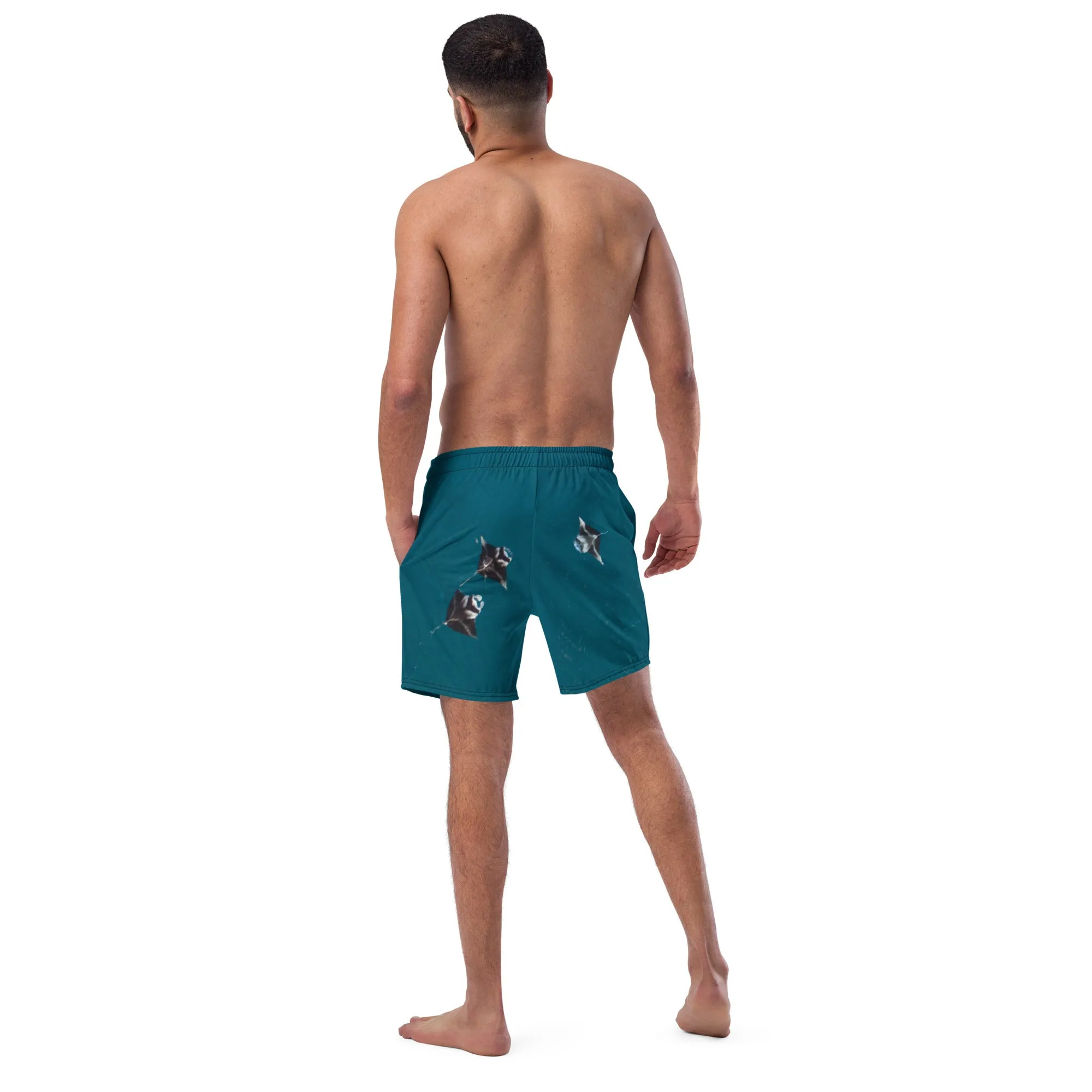 Manta Rays from Above Men's swim trunks