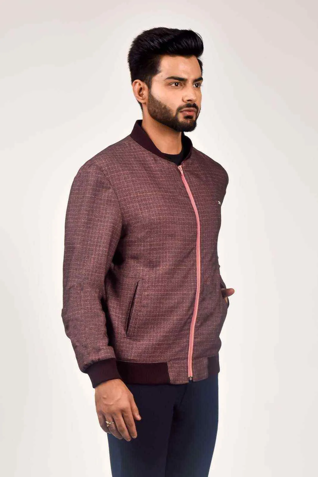 Maroon Zipper Jacket