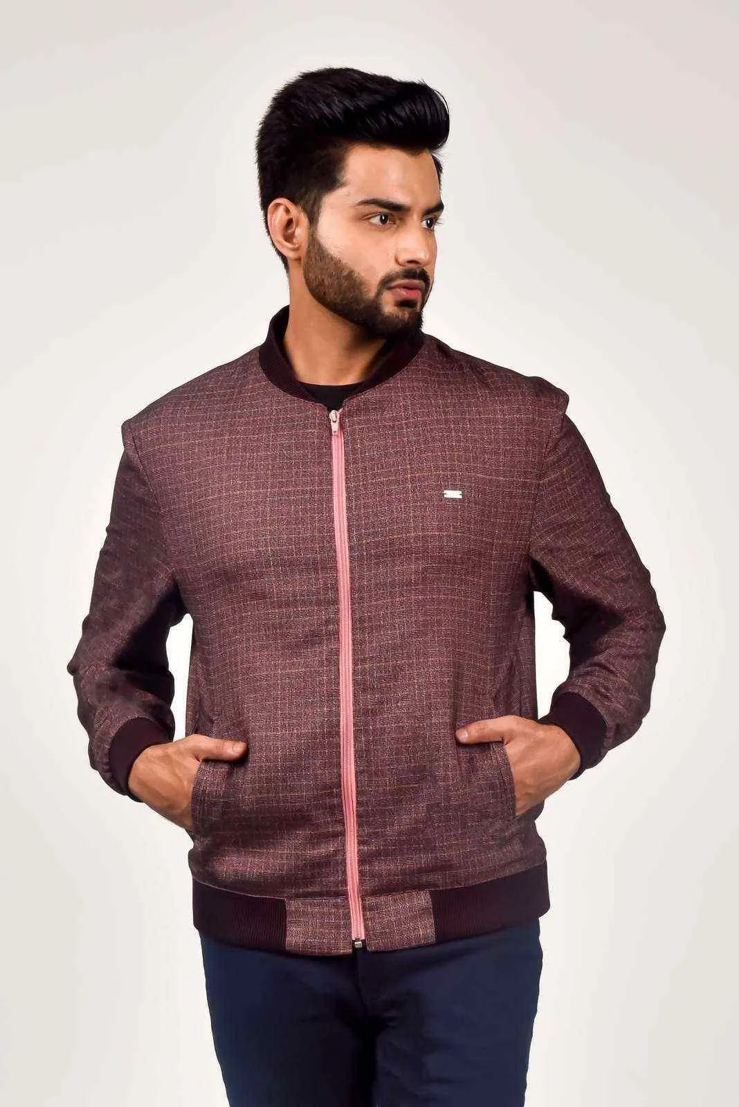 Maroon Zipper Jacket