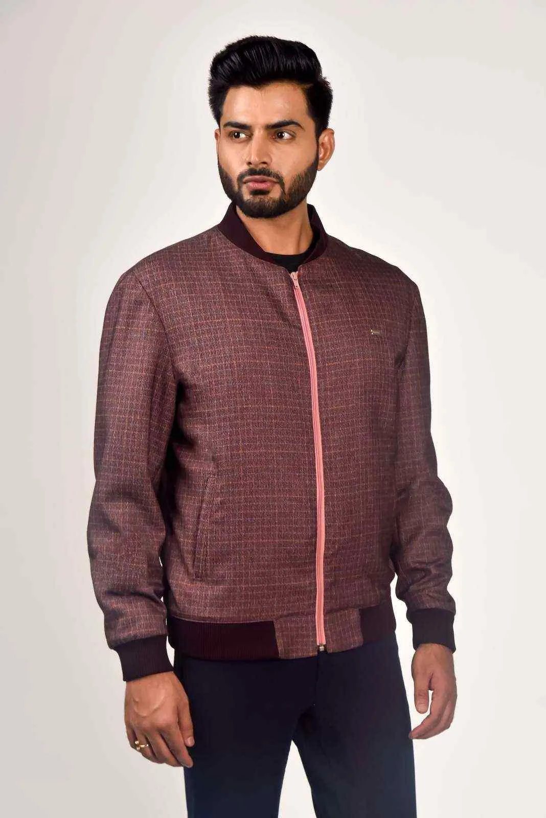 Maroon Zipper Jacket