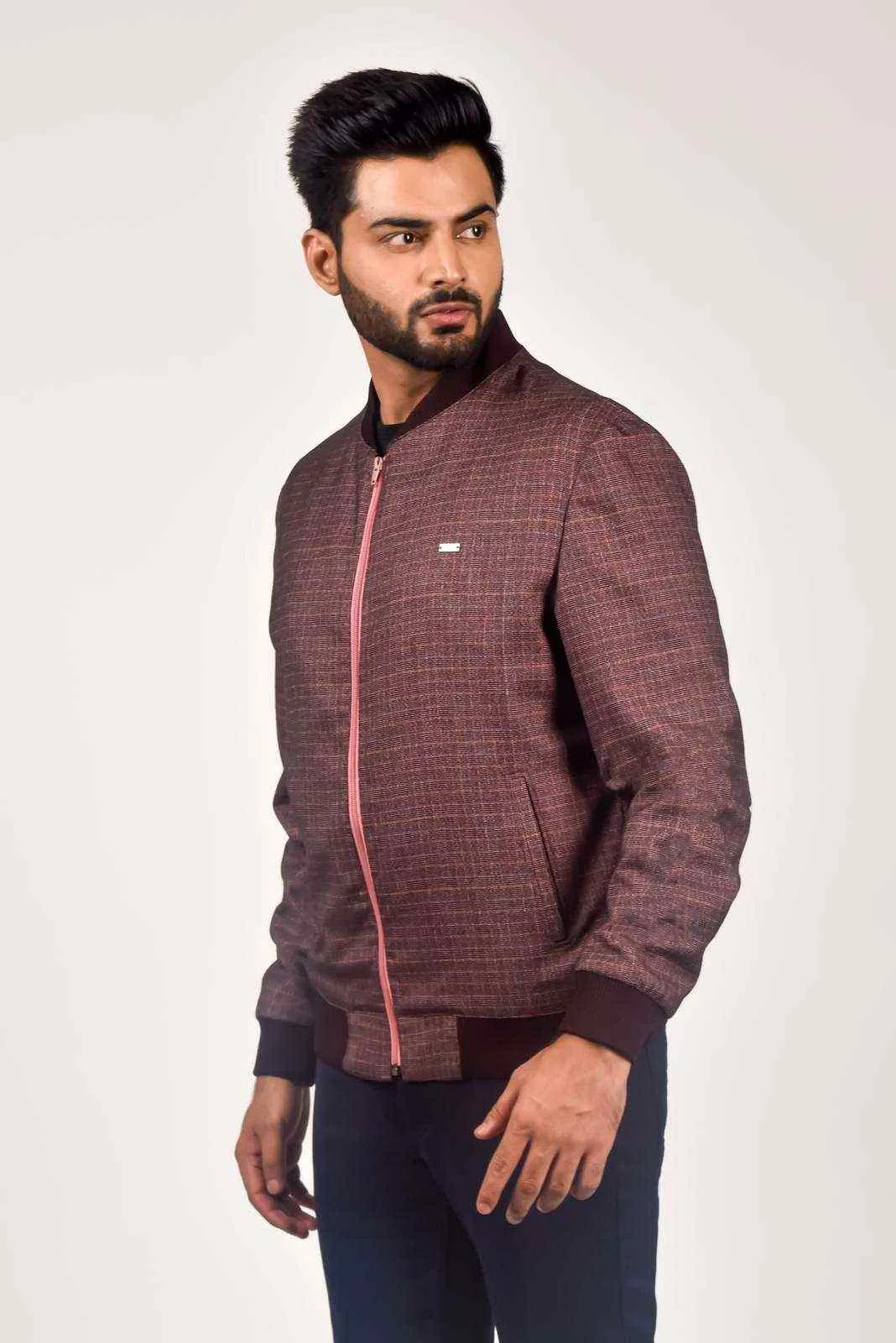 Maroon Zipper Jacket