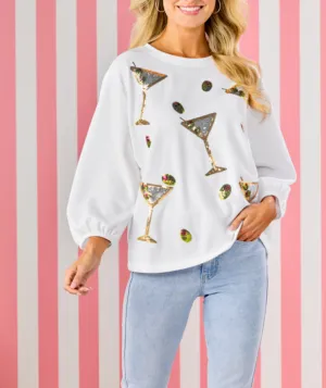 Martini Drink Sparkle Sweatshirt
