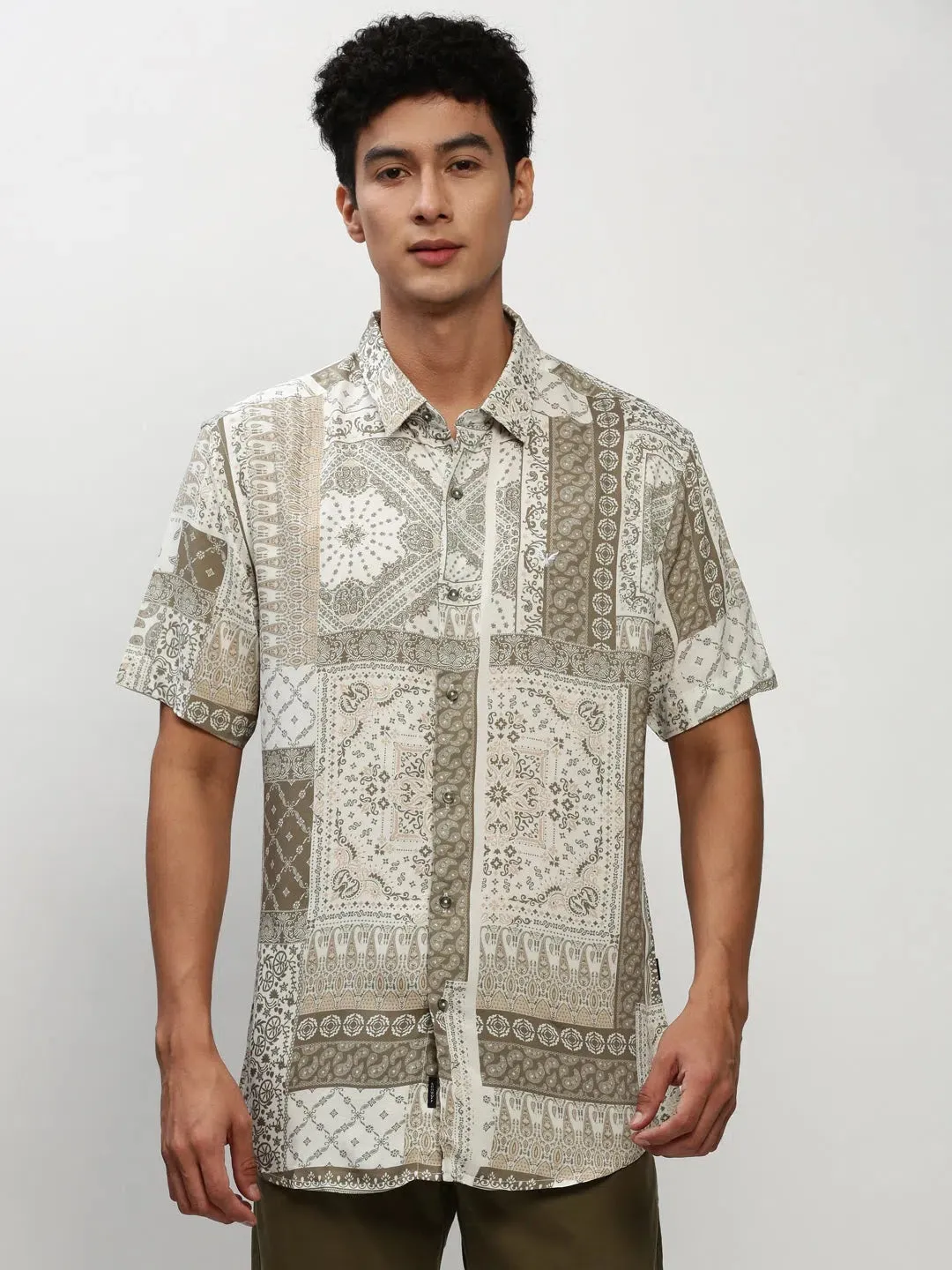 Men White Printed Casual Casual Shirts-JUPITERPRINT-1783-White