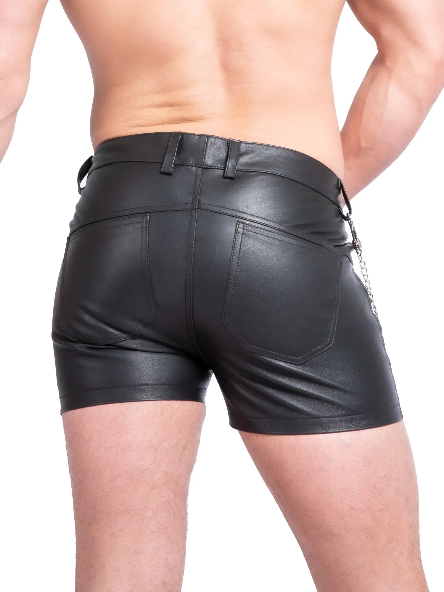 Mens Leather Booty Shorts