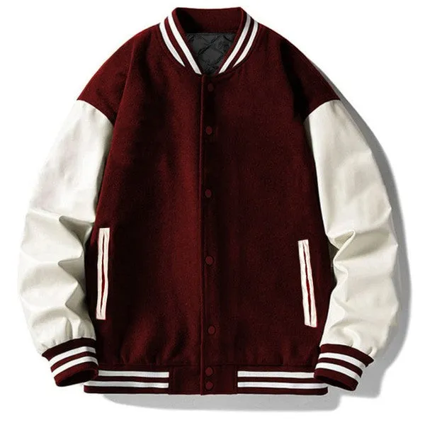 Men's Melton Letterman Lightweight Varsity Jacket