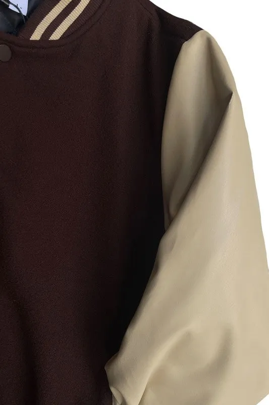Men's Melton Letterman Lightweight Varsity Jacket