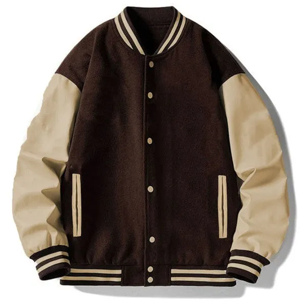 Men's Melton Letterman Lightweight Varsity Jacket