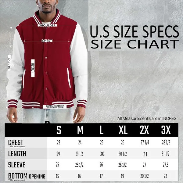 Men's Melton Letterman Lightweight Varsity Jacket