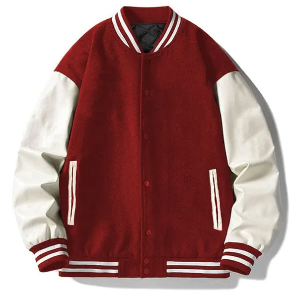 Men's Melton Letterman Lightweight Varsity Jacket