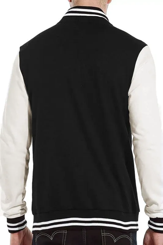 Men's Melton Letterman Lightweight Varsity Jacket