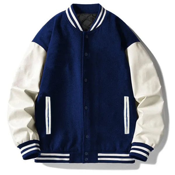 Men's Melton Letterman Lightweight Varsity Jacket