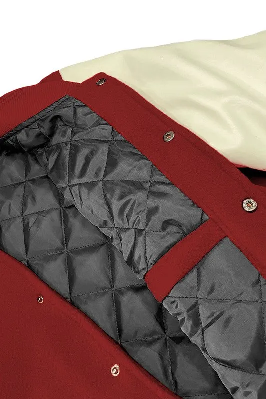 Men's Melton Letterman Lightweight Varsity Jacket