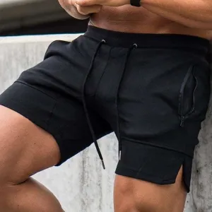 Men's Multicolor Fashion Zipper Pocket Drawstring Shorts