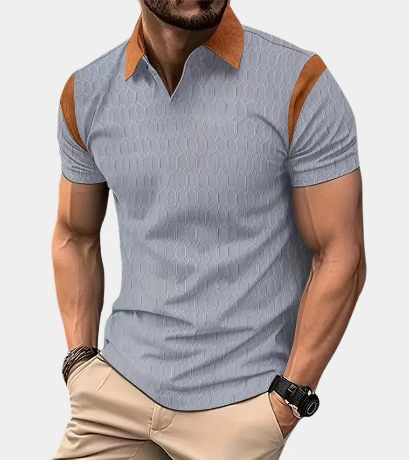 Men's polo shirt - contemporary style in textured fabric for casual wear