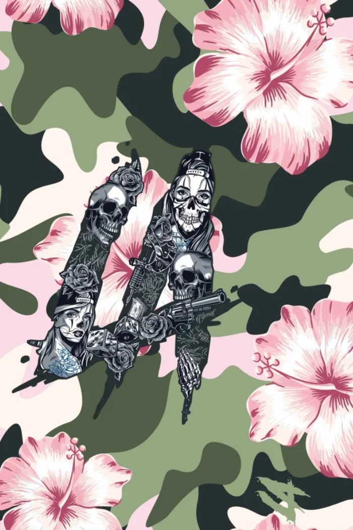 Men's trunk FASHION 2 LOSANGELs / Hibiscus & Day of the dead