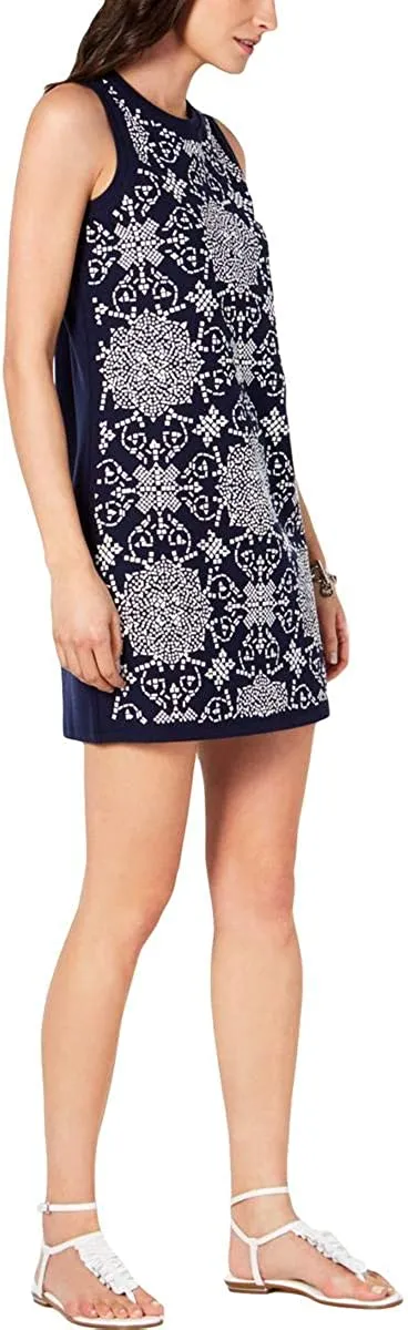 Michael Michael Kors Womens Embellished Mini Tank Dress, True Navy, X-Small
