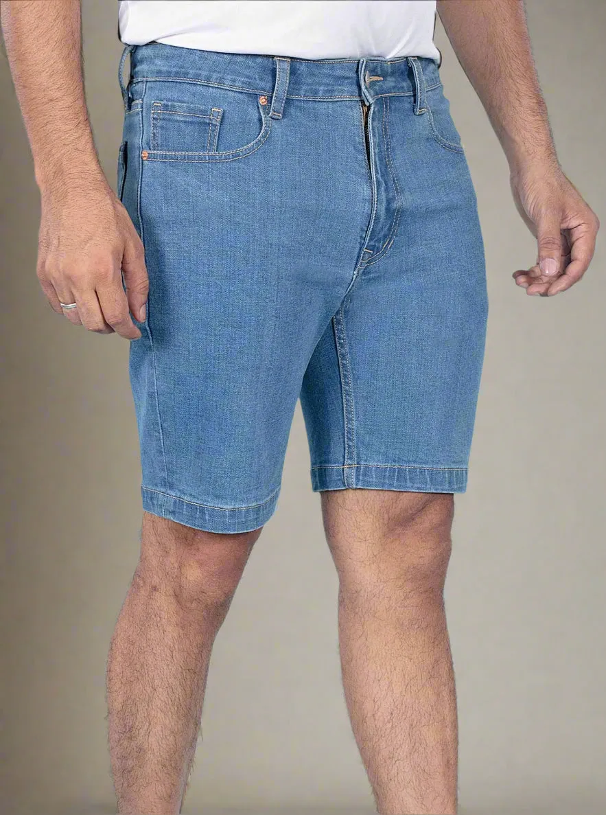 Mid Blue Denim Shorts