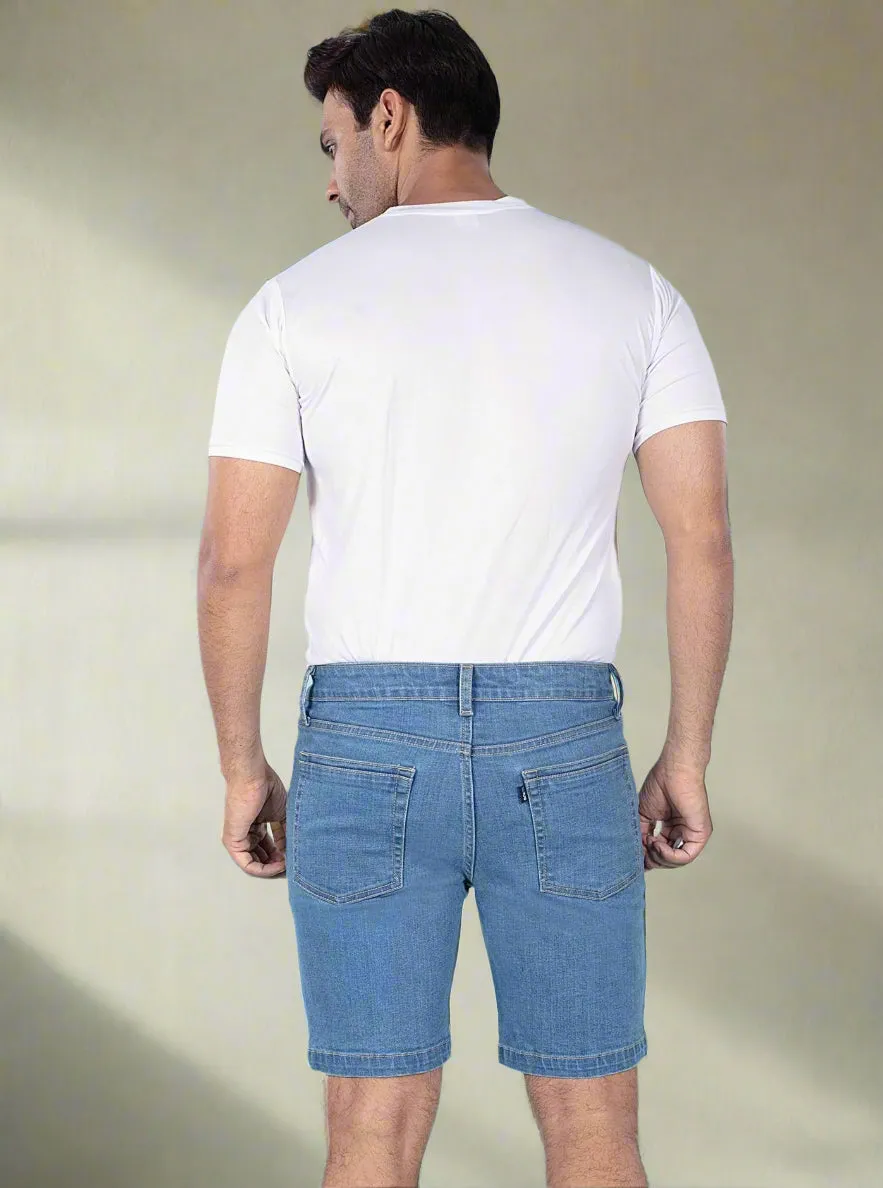 Mid Blue Denim Shorts
