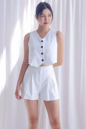 Mishka Pleat Box Shorts In White