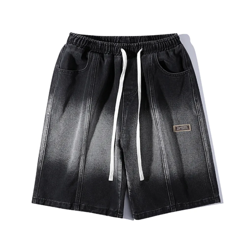 Modern Washed Gradient Denim Shorts