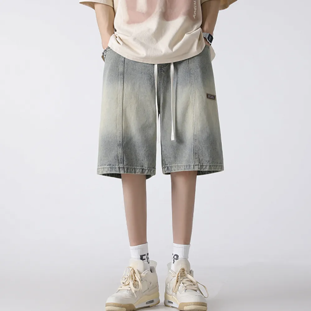 Modern Washed Gradient Denim Shorts