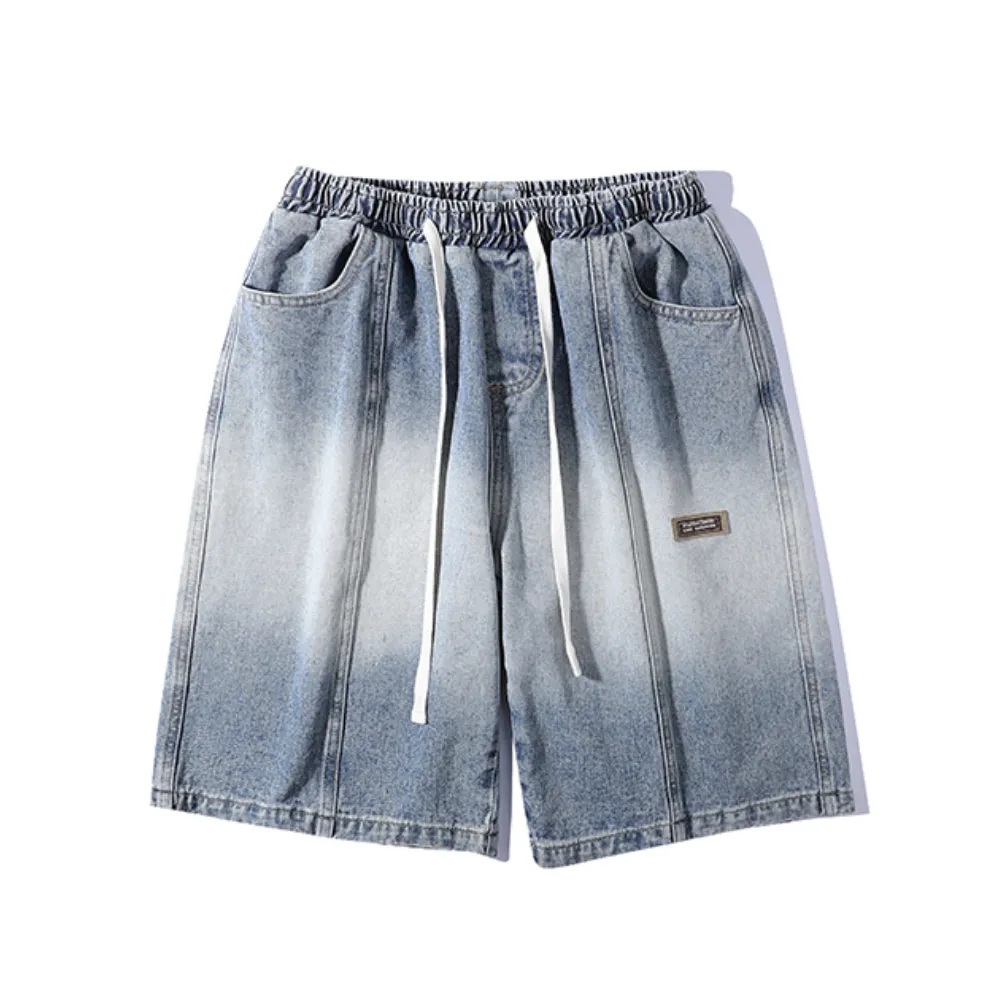 Modern Washed Gradient Denim Shorts