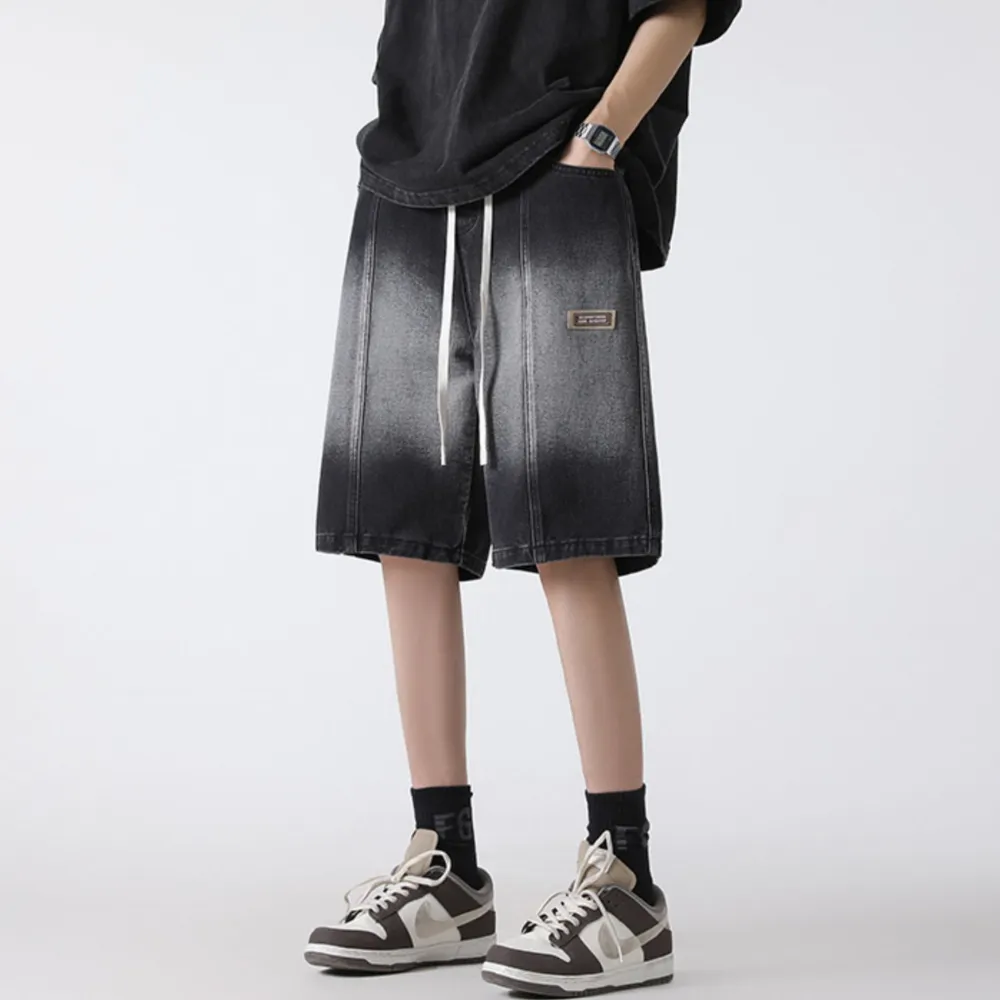 Modern Washed Gradient Denim Shorts