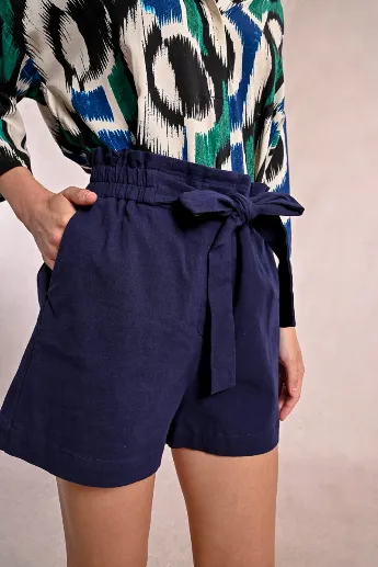 Molly Bracken Belted Cotton Blend Shorts
