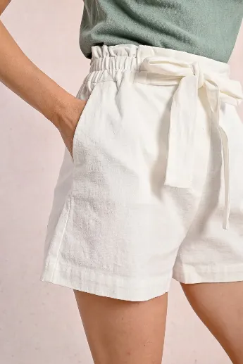 Molly Bracken Belted Cotton Blend Shorts