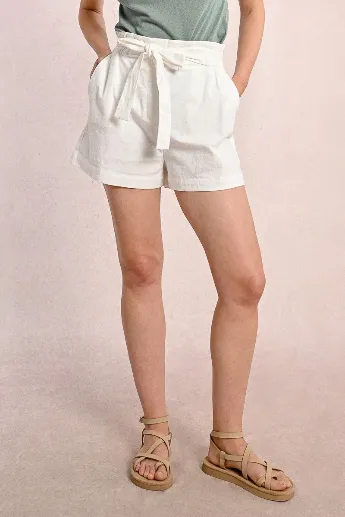 Molly Bracken Belted Cotton Blend Shorts