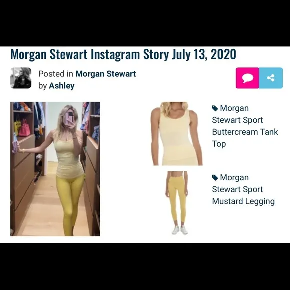 Morgan Stewart Sport Buttercream Short   Tank in Size Small Yellow