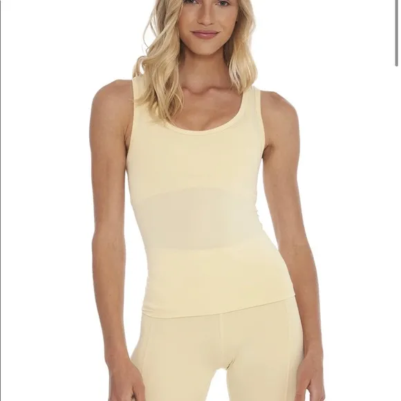 Morgan Stewart Sport Buttercream Short   Tank in Size Small Yellow