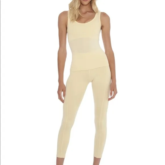 Morgan Stewart Sport Buttercream Short   Tank in Size Small Yellow