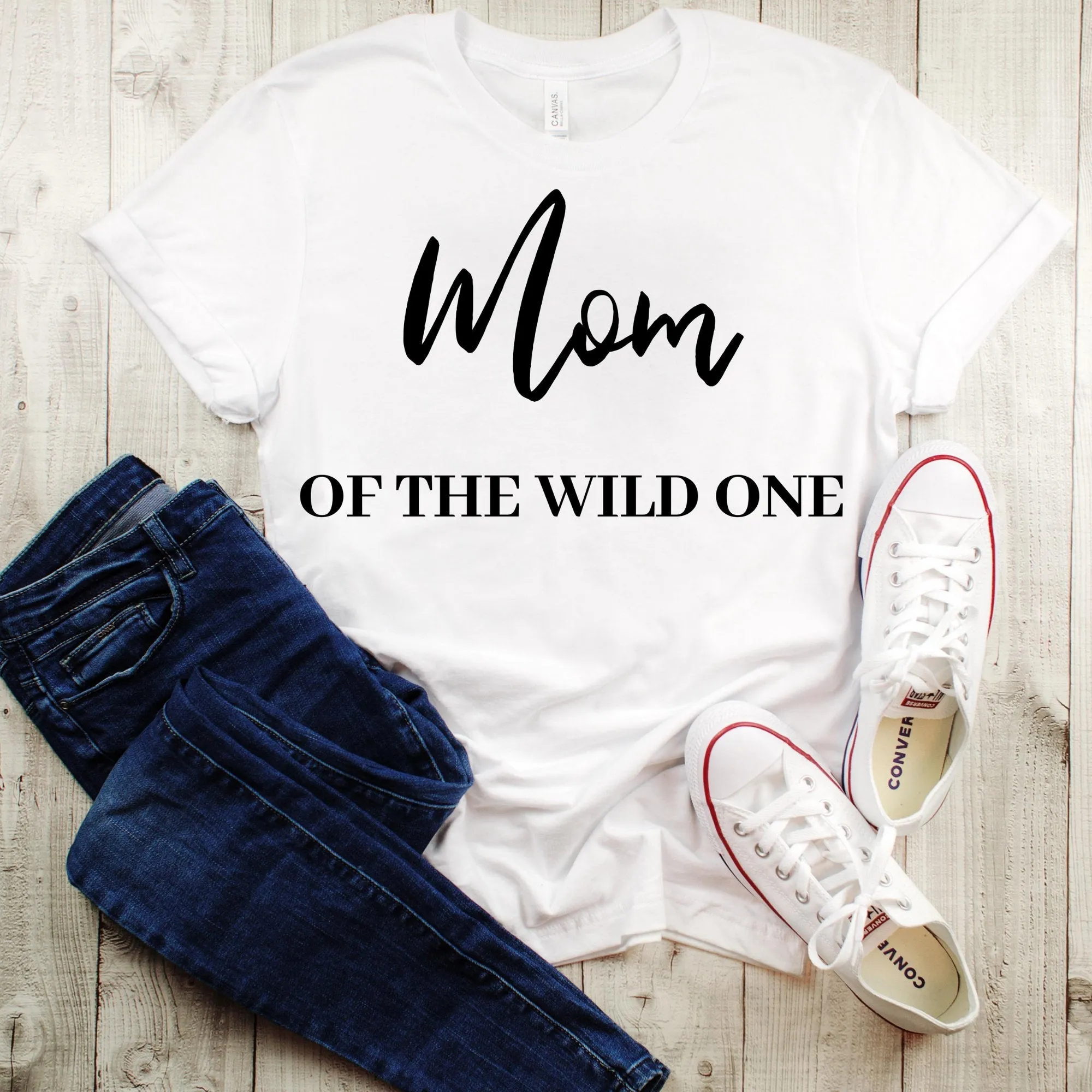 Mother Son Matching Shirts,Mother Daughter Matching Shirts,Funny Matching Shirts,Mom of the Wild One Ladies Tee & The Wild One Toddler Tee