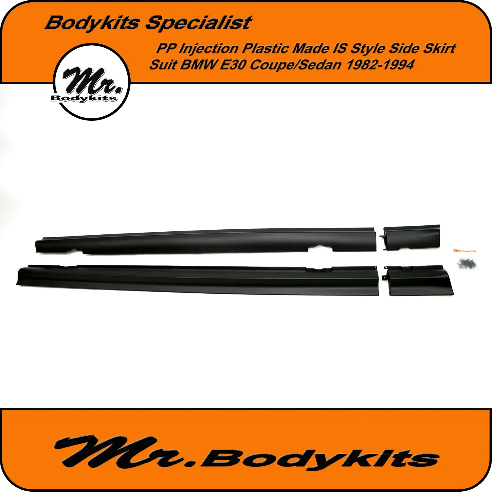Mr PP Plastic IS Style Side Skirt For BMW E30 1982-1994 Sedan/Coupe (4 Pcs)