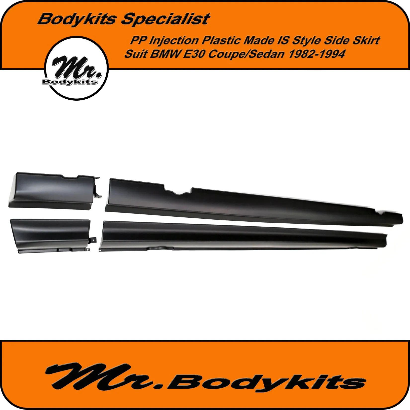 Mr PP Plastic IS Style Side Skirt For BMW E30 1982-1994 Sedan/Coupe (4 Pcs)
