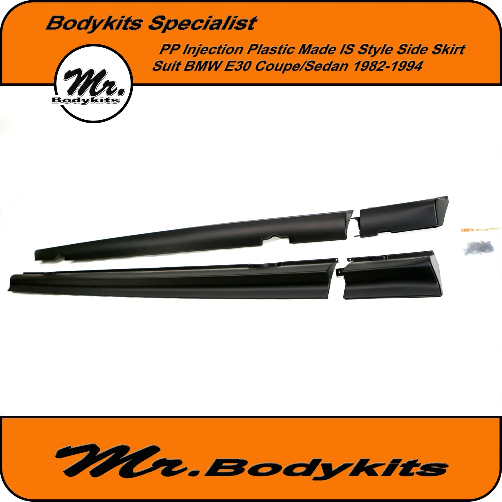 Mr PP Plastic IS Style Side Skirt For BMW E30 1982-1994 Sedan/Coupe (4 Pcs)