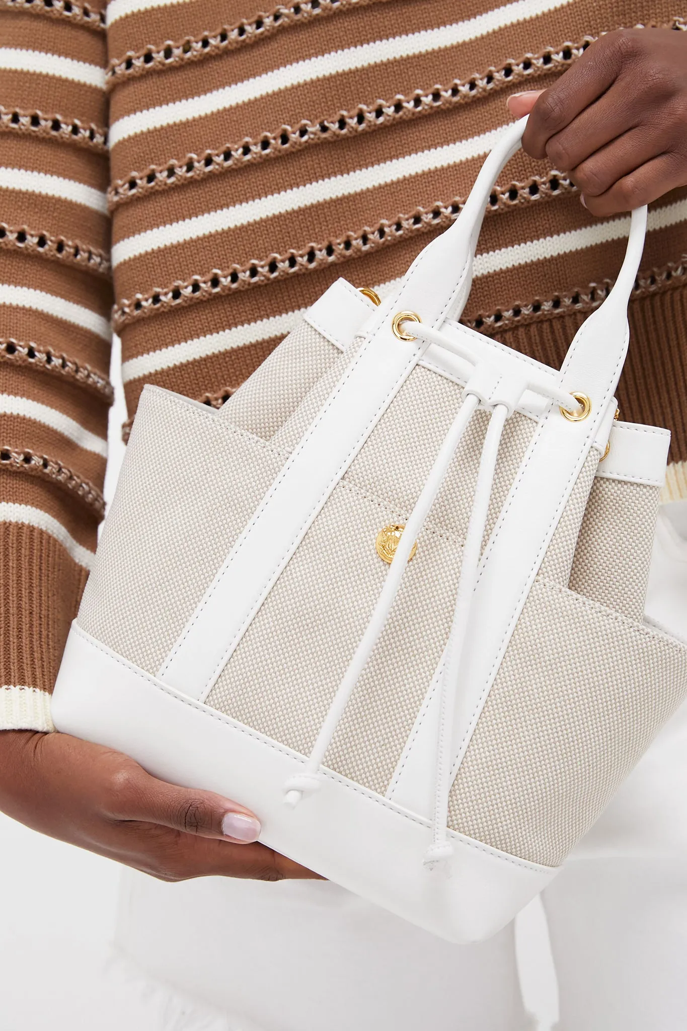Natural and Off White Veronica Beard Goody Bag