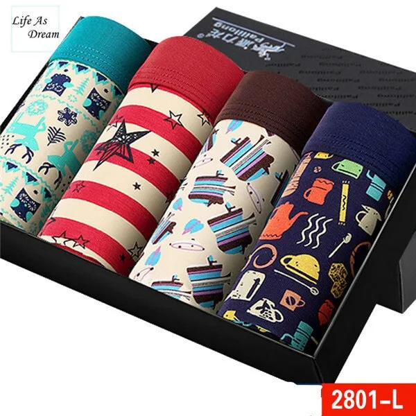 New Mens Underwear Boxers Fashion printed Men Underpants Boxer Shorts Modal Male Panties Pouch Sheath Underpants