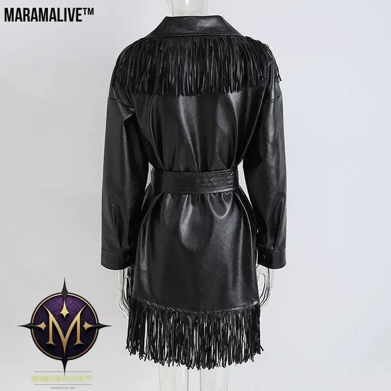 New style dress lace waist leather skirt