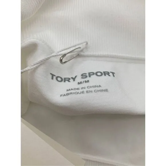 NEW Tory Burch High-Rise Seamless Shorts Sports Gym Pilates Snow White Size M