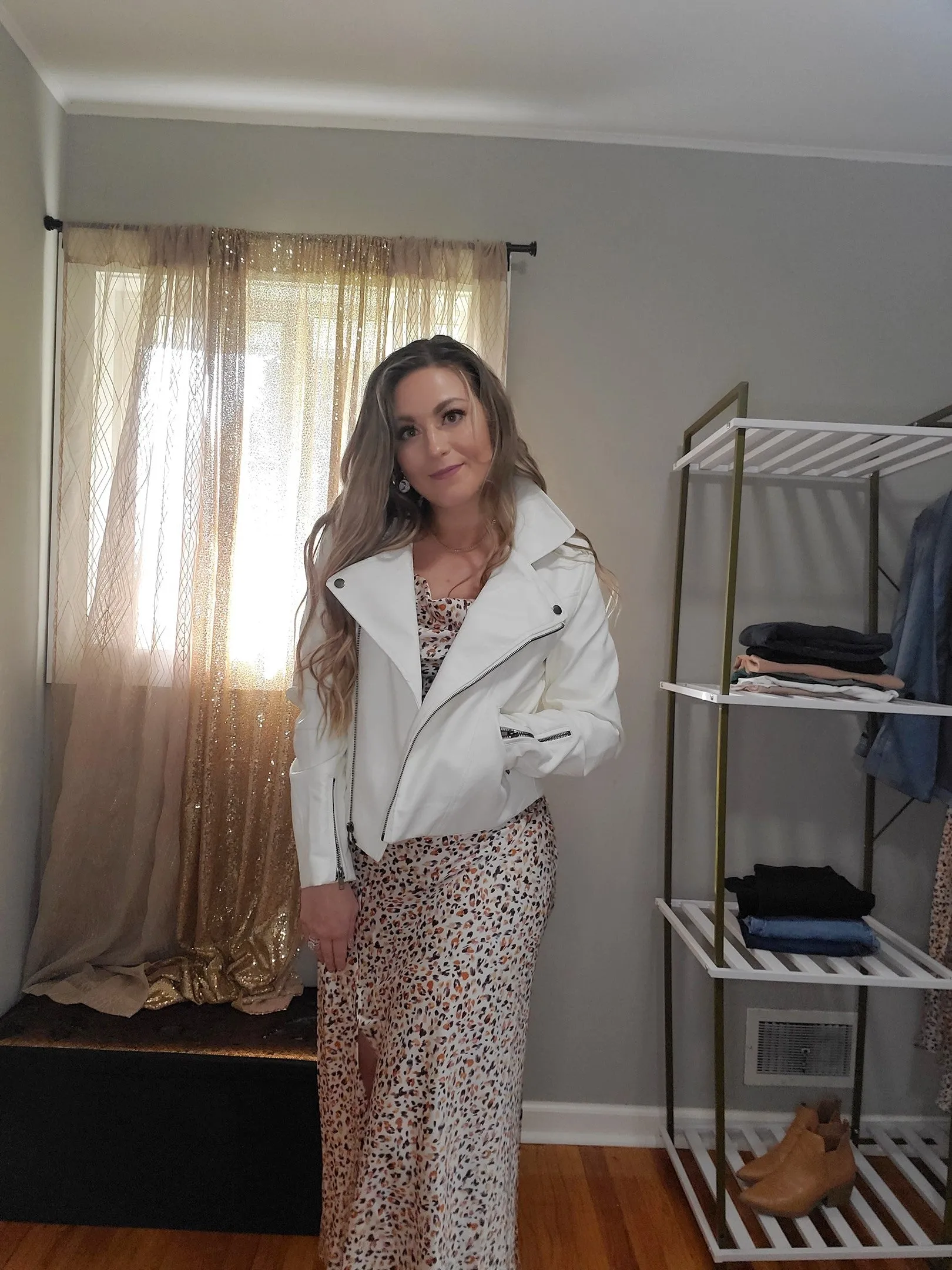 Night Out White Faux Leather Moto Jacket