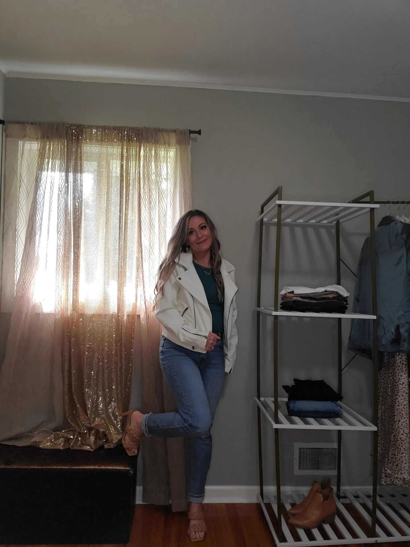 Night Out White Faux Leather Moto Jacket