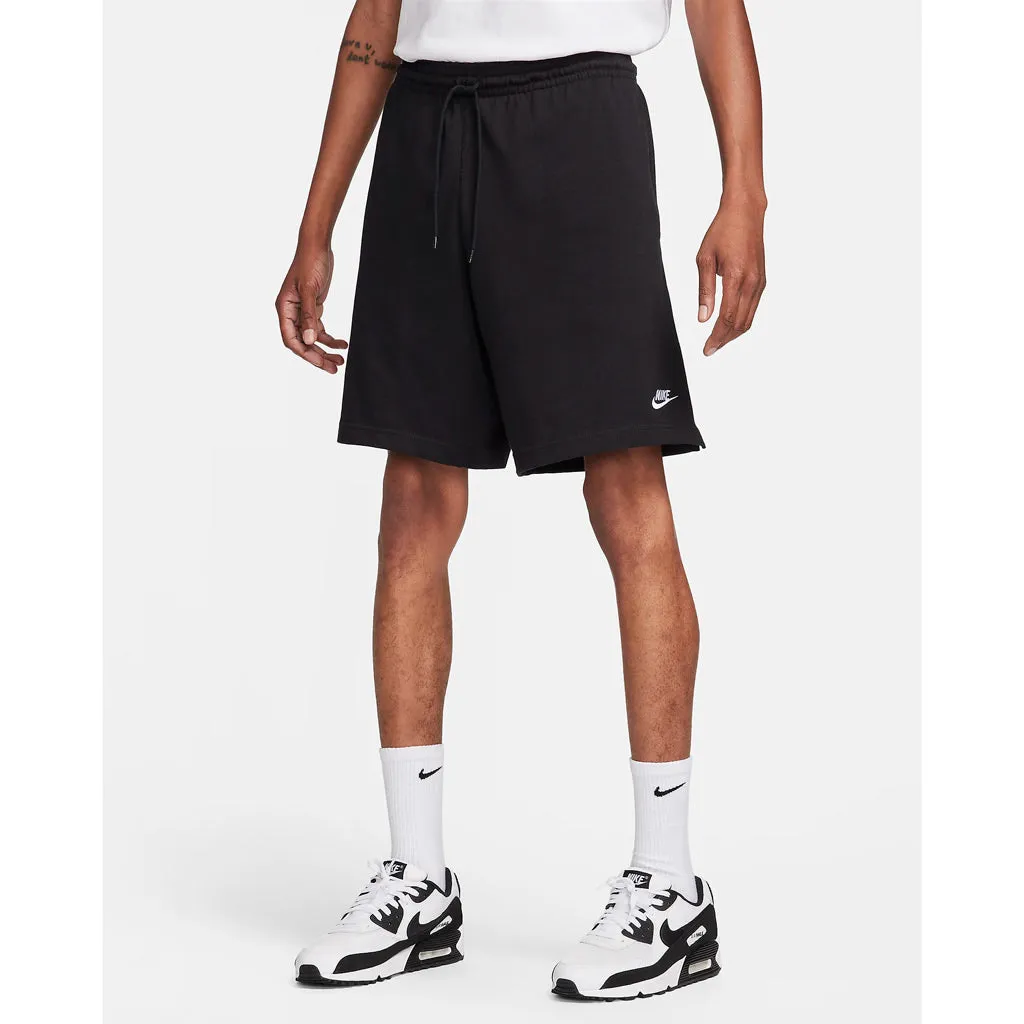 NIKE CLUB KNIT SHORTS - BLACK/WHITE