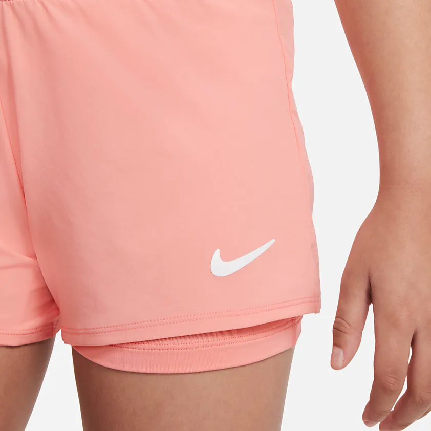 Nike Girls' Dri-FIT Victory Shorts (Bleached Coral/White)